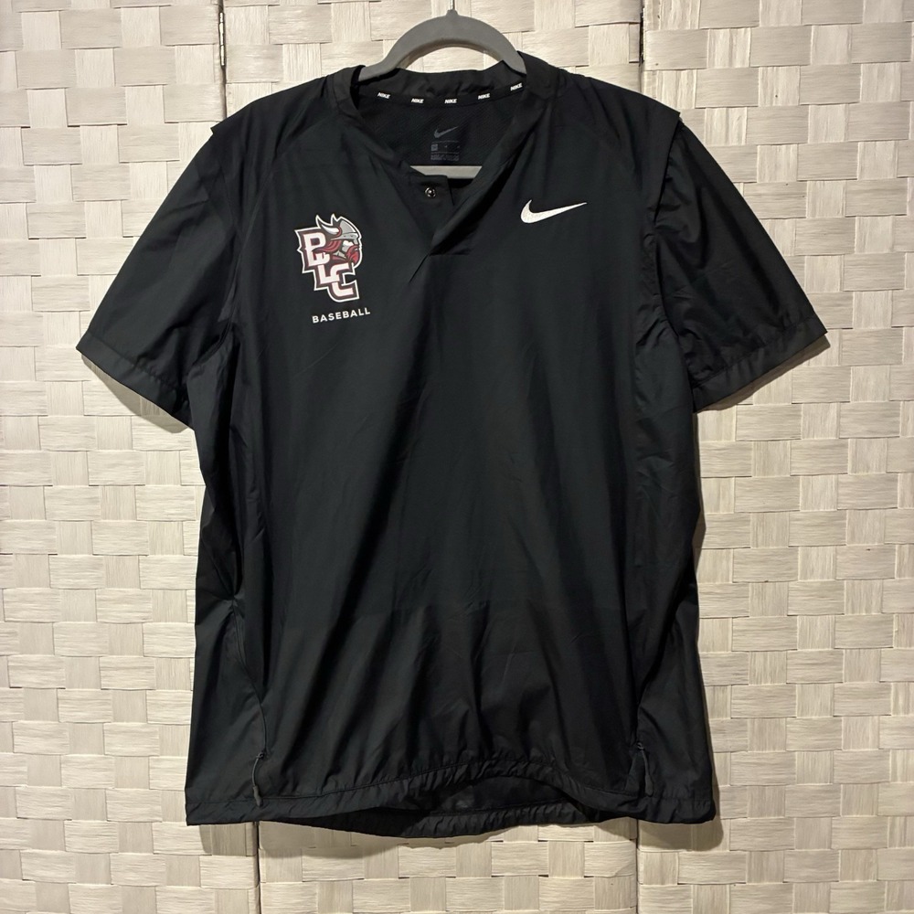 Nike BLC Baseball Windshirt Men's M Black Short Sleeve Pullover Cage Jacket
